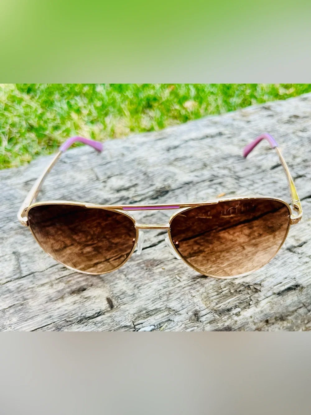 Steve Madden Aviators Gold/Rose Gold Frame and Brown Lenses